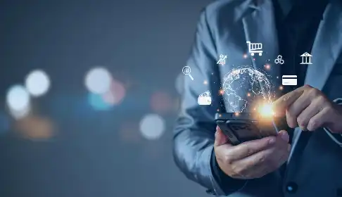 Fondo abstracto de e-commerce global